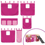 Kids' Loft Bed with Curtains Pink 80x200 cm Solid Wood Pine 3309073