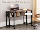 80 cm Drop Leaf Writing Work Desk - Rustic Brown T3398P344183