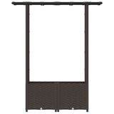 Raised Bed with Trellis and Roof Brown 124.5 x 40 x 138 cm PP 42032518