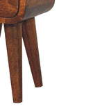 Solid Wood Extra Mini Curved Chestnut Bedside, 2 Drawers, Dark Brown B2743P403497
