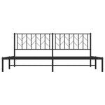 Metal Bed Frame without Mattress with Headboard Black 200x200cm 374444