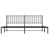 Metal Bed Frame without Mattress with Headboard Black 200x200cm 374444