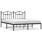 Metal Bed Frame without Mattress with Headboard Black 180x200cm 353443