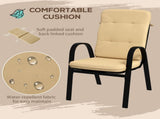 5 Pieces Outdoor Square Garden Dining Set w/ Tempered Glass Dining Table 4 Cushioned Armchairs, T3398P314105