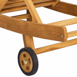 Sun Lounger Brown Solid Teak Wood 42032681