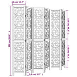 Room Divider 6 Panels Brown Solid Wood Paulownia 358876