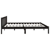 ZNTS 810106 Bed Frame without Mattress Black Solid Wood 200x200 cm