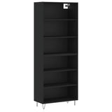 Highboard Black 69.5x32.5x180 cm Engineered Wood 3189566