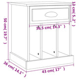 Bedside Cabinets 2 pcs Smoked Oak 43x36x50 cm 816355