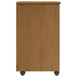 Rolling Cabinet Honey Brown 34 x 39 x 65.5 cm Solid Pine Wood 42028344