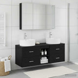 Bathroom Furniture Set 4 pcs Black Oak 3406904