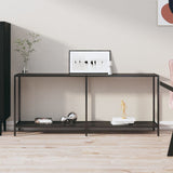 Console Table Black Tempered Glass, Powder-Coated Steel Large 331703