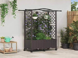 Raised Bed with Trellis and Roof Brown 122 x 40 x 144 cm PP 3423021