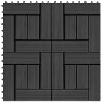22 pcs Decking Tiles 30x30 cm 2 sqm WPC Black 277803