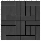 22 pcs Decking Tiles 30x30 cm 2 sqm WPC Black 277803