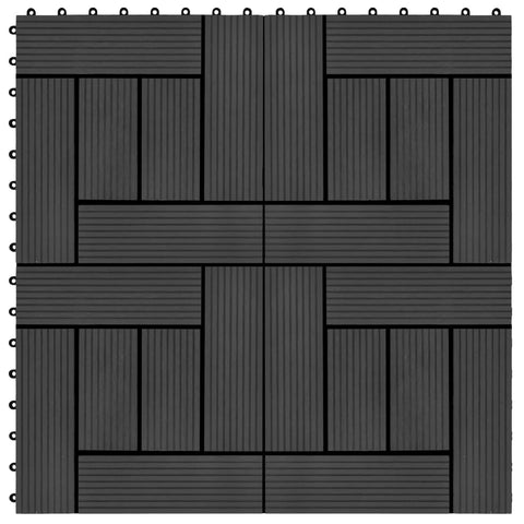 22 pcs Decking Tiles 30x30 cm 2 sqm WPC Black 277803