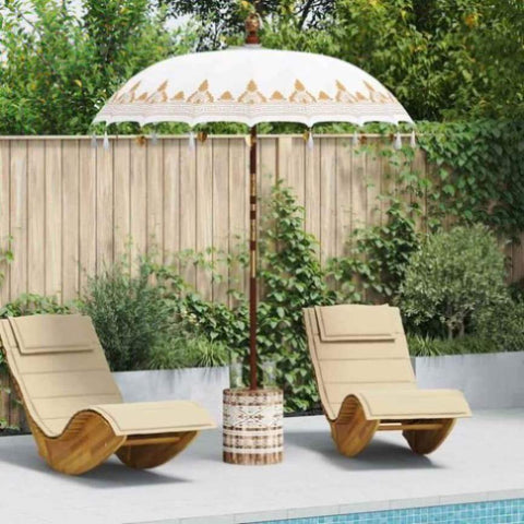 Balinese Parasol Cream 180-190 cm Cotton, solid wood 3356889