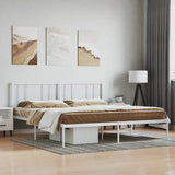Metal Bed Frame without Mattress with Headboard White 200x200cm 352536
