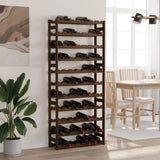 ZNTS Wine Rack for 77 Bottles Brown Solid Wood Pine 373394