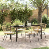Garden Dining Set 5 pcs Brown Poly Rattan 3380914