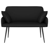 2 Seater Sofa with Metal Legs 2-Seater Black Faux Leather 42051014