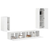 TV Cabinet Set 4 pcs High Gloss White Engineered Wood 3409010