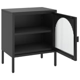 Nightstand Black 50x35x60 cm Glass and Steel 352997