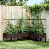 Garden Planter with Trellis Brown 160x120x142.5 cm PP 367970