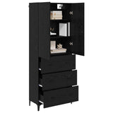 Highboard Black Oak 69.5 x 34 x 180 cm Engineered Wood 3416243