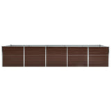 Garden Raised Bed Galvanised Steel 400x80x77 cm Brown 47062