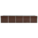 Garden Raised Bed Galvanised Steel 400x80x77 cm Brown 47062