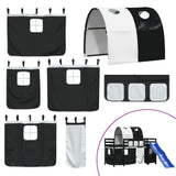 Kids' Loft Bed with Tunnel without Mattress White&Black 80x200cm 3207042