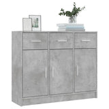 Sideboard Concrete Grey 91x28x75 cm Engineered Wood 823012