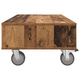 Side Table with Wheels Old Wood 90 x 50 x 30 cm Engineered Wood 891022