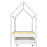 Kids Bed Frame with a Drawer White Solid Pine Wood 80x160 cm 322140