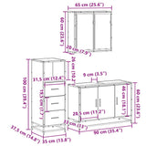 ZNTS 3 Piece Bathroom Furniture Set Sonoma Oak Engineered Wood 3301011