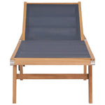 Folding Sun Loungers with Wheels 2 pcs Solid Teak and Textilene 3073000