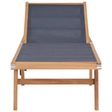 Folding Sun Loungers with Wheels 2 pcs Solid Teak and Textilene 3073000