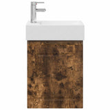 Bathroom Vanity Unit with Tap Smoked Oak 45.5 x 22.5 x 84 cm 889506