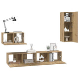 Wall TV Cabinet Wall-mounted 4 pcs Artisan Oak Engineered Wood 3393467
