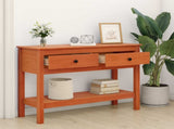 Console Table Wax Brown 100 x 35 x 75 cm Soild Pine Wood 869937