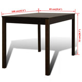 Dining Set 5 Pieces Pine Wood Brown 241221