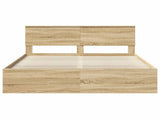 Bed Frame with Headboard Sonoma 160 x 200 cm Solid Pine Wood 3410575