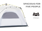 4 Person Automatic Camping Tent, Outdoor Pop Up Tent, Portable Backpacking Dome Shelter, Light Grey T3398P348684