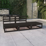 3 Piece Garden Lounge Set Black Solid Pinewood 3075238