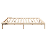 Bed Frame Natural 200 x 200 cm Solid Pine Wood 873175
