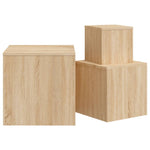 ZNTS Side Tables 3 pcs Sonoma Oak Engineered Wood 808588