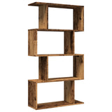 Room Divider Bookcase 4-Tier Old Wood 70x24x129 cm Engineered Wood 858109
