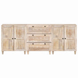 Sideboard 3 pcs White 180 x 33.5 x 75 cm Solid mango wood 3310071