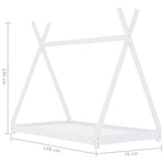 Kids Bed Frame White Solid Pine Wood 70x140 cm 283358